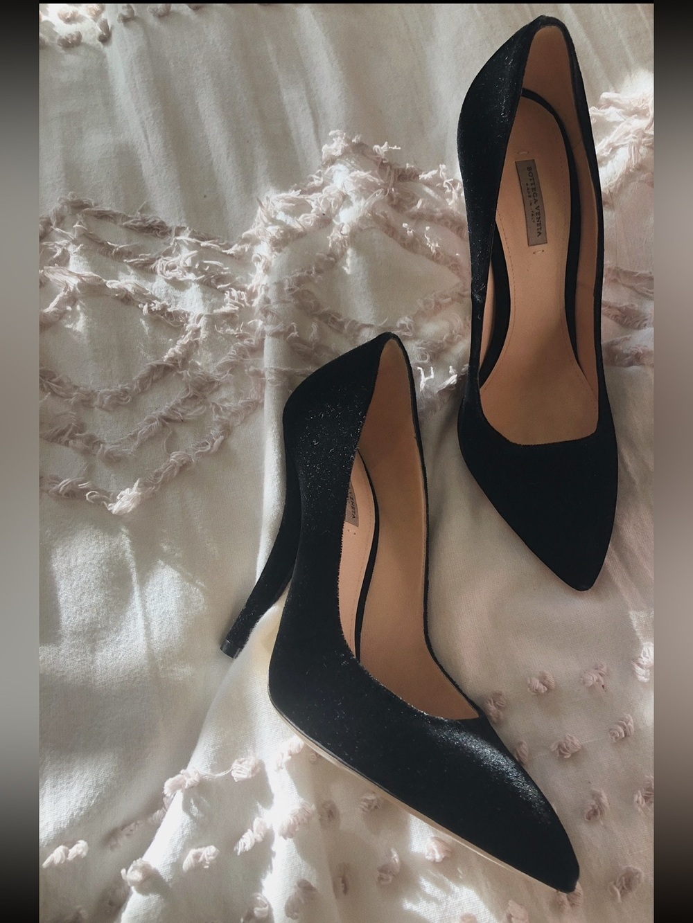 Bottega Veneta Black Velvet Pointed-Toe Pumps